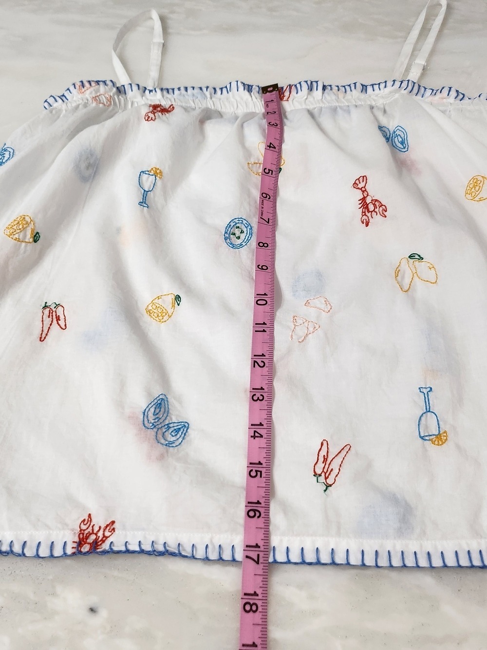 Cynthia Rowley White Embroidered Sleep Cami with Multicolor Motifs - Picture 4 of 7